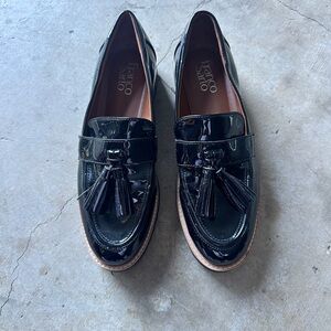 Franco Sarto Carolynn Faux Patent Lug Sole Loafers with Tassels